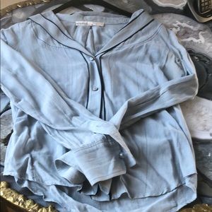 Peter Som baby blue blouse